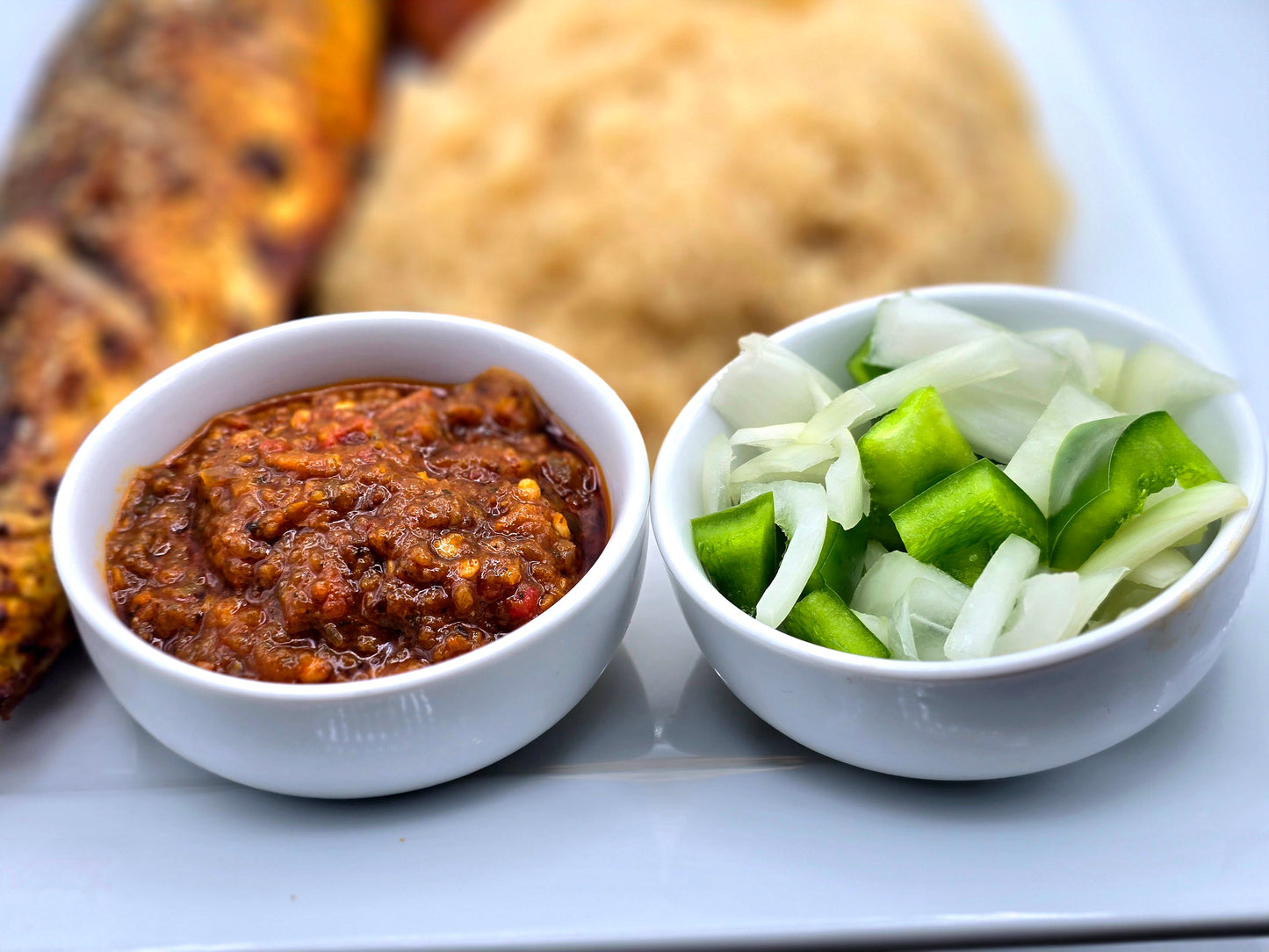 Fish, Fried Plantain, and Attieke - African Lantern