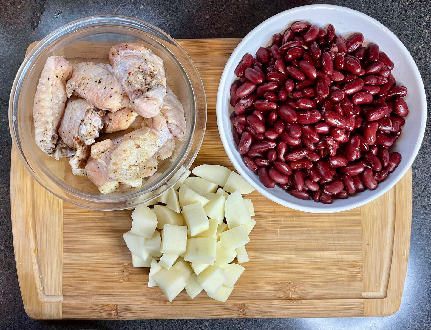 Fried Kidney Beans with Chicken